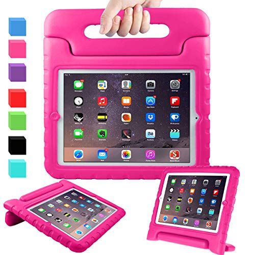 AVAWO Kids Case for 9.7' iPad 2 3 4 (Old Model) - Light Weight Shock Proof Convertible Handle Stand Kids Friendly for iPad 2, iPad 3rd Generation, iPad 4th Generation Tablet - Magenta/Rose