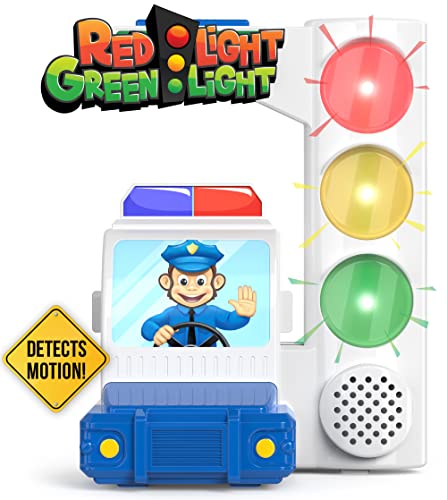 Red Light Green Light Game with Motion Sensing | 1+ Players | Gift for Kids & Toddlers Ages 3, 4-8+, 5, 6, 7+ Year Olds | Family Birthday Party Game | Camping, Travel, Indoor, Outdoor, Outside Toy