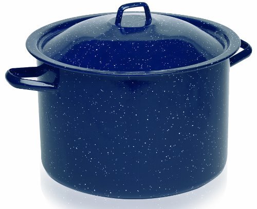 IMUSA C20666-1063310W 6-Quart Blue Speckled Enamel Stock Pot with Lid