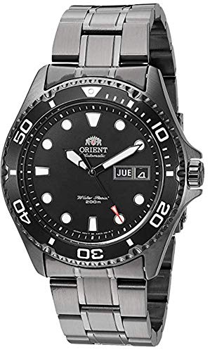 ORIENT Men's Swiss Automatic Watch with Stainless-Steel Strap, Black, 21 (Model: FAA02003B9), IP Coated Black