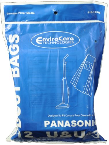 Panasonic 12 Pack Type U, U3 Upright Vacuum Cleaner Bags 60-2426-04, White