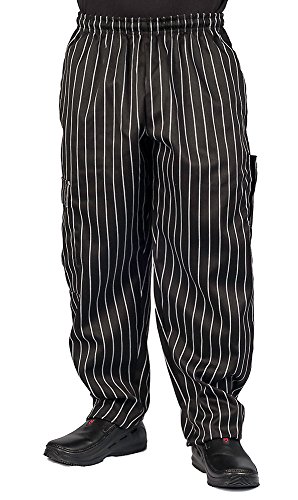 KNG Chalk Stripe Baggy Cargo Chef Pants for Men and Women – Drawstring Waist 2XL