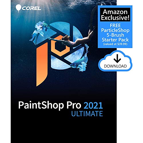 Corel PaintShop Pro 2021 Ultimate | Photo Editing & Graphic Design Software Plus Creative Collection | Amazon Exclusive 5-Brush Starter Pack [PC Download] [Old Version]