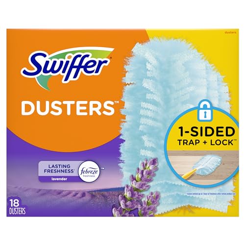 Swiffer Dusters, Ceiling Fan Duster, Multi Surface Refills with Febreze Lavender, 18 Count