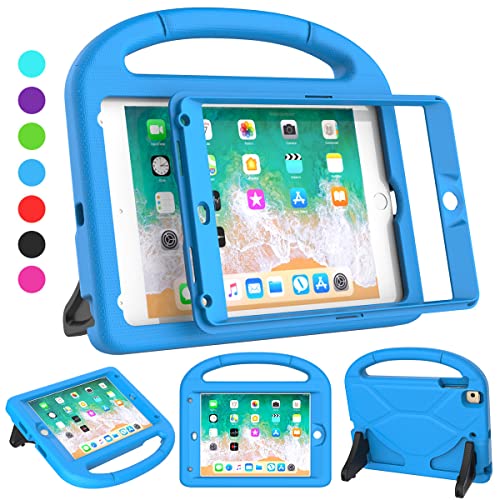 SUPLIK iPad Mini 4/5 Case for Kids, Built-in Screen Protector Durable Shockproof Protective Cover with Handle Stand for 7.9 inch Apple iPad Mini 4th/5th Generation, Blue