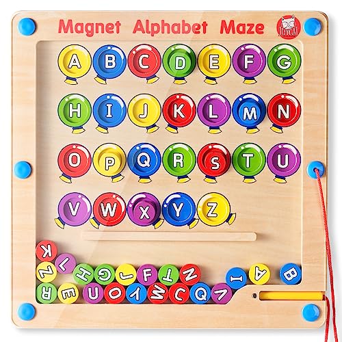 JoyCat Magnetic Alphabet Maze Board, Montessori Learning Toys & Color Sorting Toys, Color Puzzles, ABC Alphabet Magnets Fine Motor Skills Toy for 3 4 5 Year Old Kids