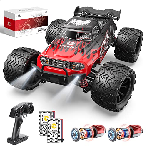 DEERC 9500E 1:16 Scale All Terrain RC Car, 4x4 High Speed 40 KPH RC Truck, 2.4Ghz Remote Control Truck with 2 Batteries, Off-Road Monster Truck for Adults Kids