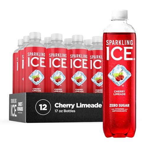 Sparkling Ice, Cherry Limeade Sparkling Water, Zero Sugar Flavored Water, with Vitamins and Antioxidants, Low Calorie Beverage, 17 fl oz Bottles (Pack of 12)