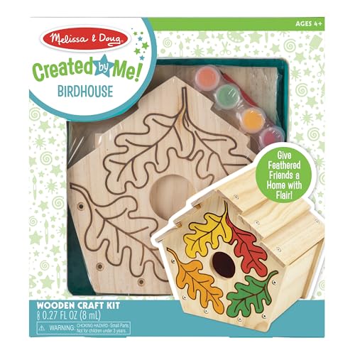 Melissa & Doug Created by Me! Birdhouse Build-Your-Own Wooden Craft Kit | DIY Bird House Kit For Kids