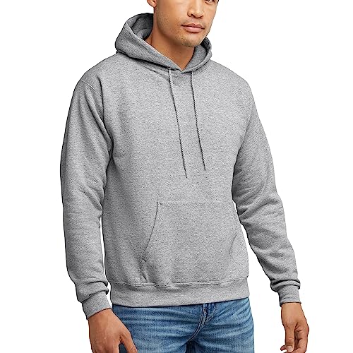 Hanes Men's Pullover EcoSmart Hooded Sweatshirt, Light Steel, Large