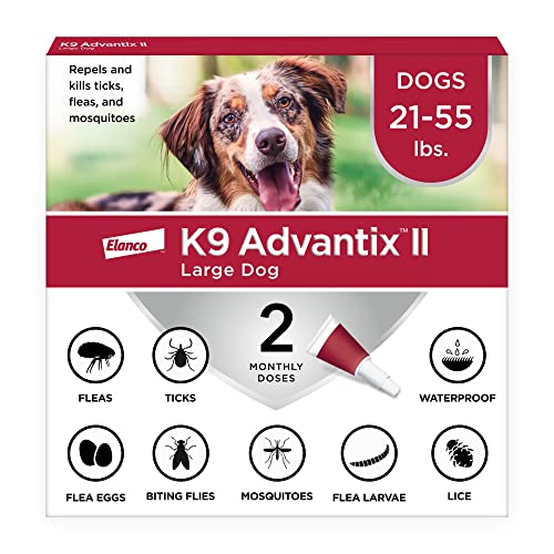 K9 Advantix II Large Dog Vet-Recommended Flea, Tick & Mosquito Treatment & Prevention | Dogs 21-55 lbs. | 2-Mo Supply