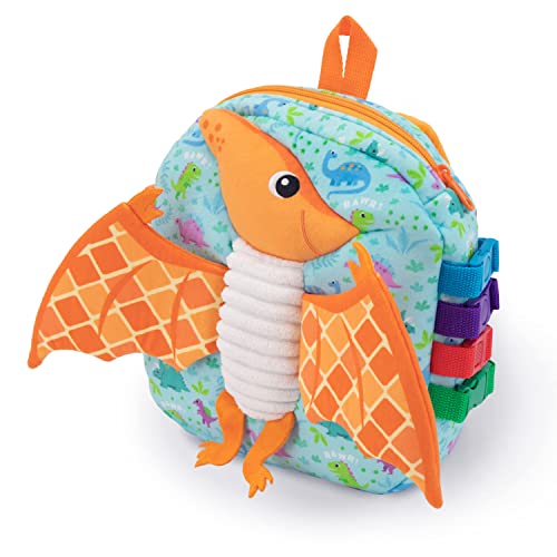 Buckle Toys - Breezy Pterodactyl Dinosaur Backpack - Educational Pre-K Learning Activity Toy - Develop Fine Motor Skills - Great Gift for Toddlers and Kids