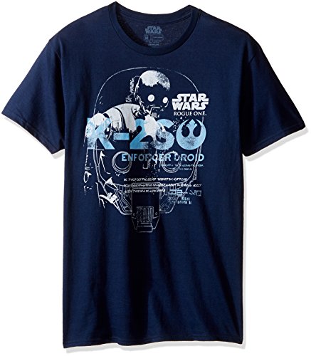 Star Wars Men's Rogue One K2so Lines Graphic T-Shirt, Navy, XXL