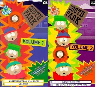 south park set 2 vhs: South Park, Vol. 01: Cartman Gets Probe/Volcano (1997), South Park, Vol. 2: Weight Gain 4000 / Big Gay Al's Big Gay Boat Ride (1997),