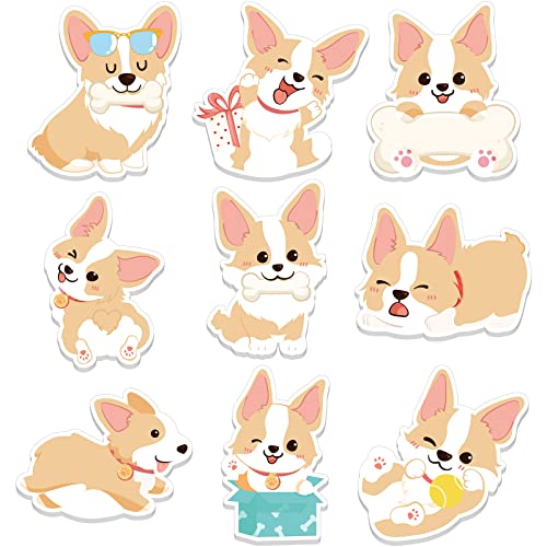 9 Pads Dog Sticky Notes Cute Cartoon Dog Memo Pad Gifts for Dog Lovers Funny Self Stick Note Pads Kawaii Humor Notebook Notepad for Office Classroom Supplies, 30 Pages/Pad (Corgi)