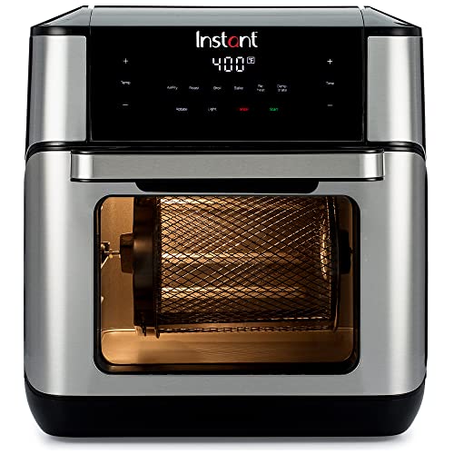 Instant Pot 10QT Air Fryer, 7-in-1 Functions with EvenCrisp Technology that Crisps, Broils, Bakes, Roasts, Dehydrates, Reheats & Rotisseries, Includes over 100 In-App Recipes, Stainless Steel