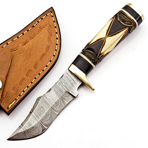 UK UNIQUE SHARP KNIVES Handmade Damascus Steel Small skinner knife SK-2021 Beautiful Handle