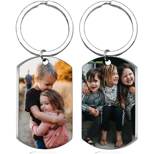 Personalized Double-sided Photo Text+Icons Keychain Drive Safe Boy Girlfriend Pet Memorial Anniversary Custom Keychain Gifts (Color Photo & Color Photo (1 Piece))