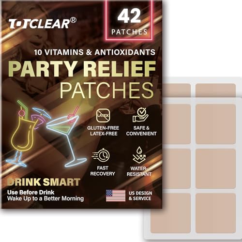 TOTCLEAR Party Relief Patches, Use Before Drinking, Wake Up to a Better Morning with 42 Patches (1)