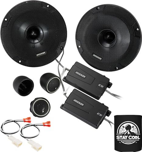 KICKER Speakers 6.5 inch for Mitsubishi Mirage 2014-2019 Upgrade Kit - Pair of CS Series with Harness, Component 6 1/2 Car Audio Front/Rear Door Speaker CSS654, 46CSS654