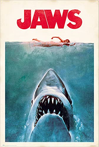 Jaws - Movie Poster (Regular Style - Retro/Vintage Design) (Size: 24' x 36')