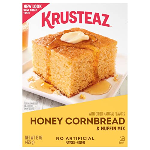Krusteaz Honey Cornbread and Muffin Mix, No Artificial Flavors and No Artificial Colors, Baking Mix, 15-ounce Box