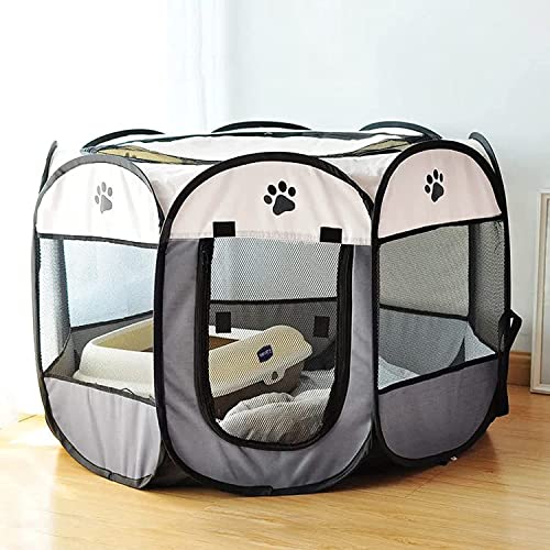 SENCONE Portable Pet Playpen, Dog Playpen Foldable Pet Exercise Pen Tents Dog House Playground for Puppy Dog/Cat Indoor Outdoor Travel Camping Use