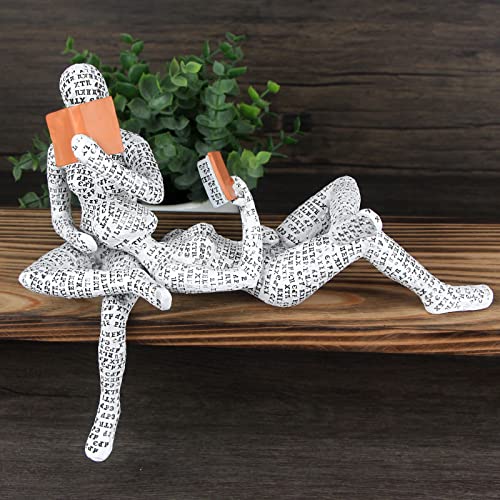 Vimtrysd 2Pcs Home Decor Pulp Reading Women Figurine Thinker Statue Sculpture Room Decor Modern Abstract Decoration Shelf Table Desk Decor for Living Room Office Bedroom