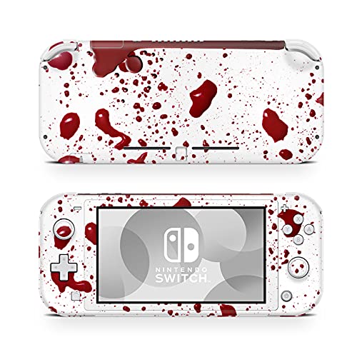 ZOOMHITSKINS Switch Lite Accessories, Compatible for Nintendo Switch Lite Skin, Red Stains Blood White Horror Vital Fluid War Ruby Murder, 3M Vinyl, Durable & Fit, Easy to Install, Made in The USA