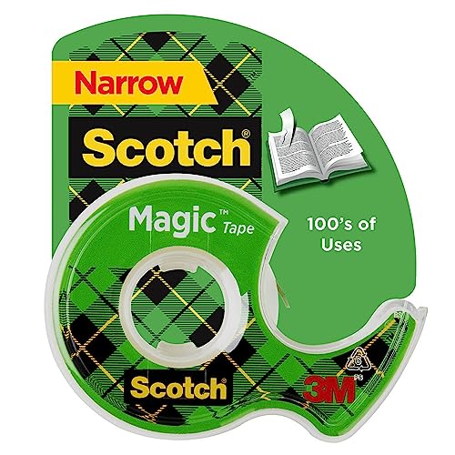 Scotch Magic Tape, 1 Roll, Numerous Applications, Invisible, Engineered for Repairing, 1/2 x 800 Inches, Dispensered (119)