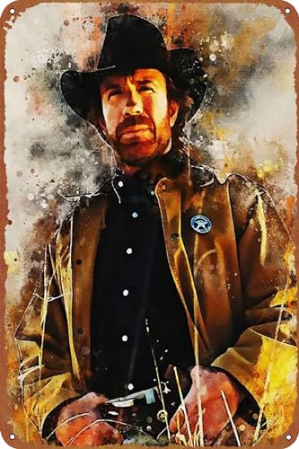Chuck Norris Movie Poster Retro Metal Sign Vintage Tin Sign for Cafe Bar Home Wall Decor 12 X 8 inch