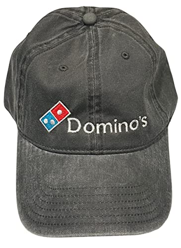Domino's Pizza Hat Cap 2051 Adjustable Quality Embroidered Costume Uniform, Stonewashed Grey