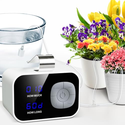 Kollea Reliable Automatic Watering System, Plant Self Watering System Automatic Drip Irrigation Kit with 60-Day Programmable Timer, LED Display & USB Power, Indoor Irrigation System for Potted Plants