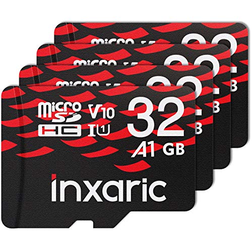 4 Pack of 32GB Micro SD Card, U1 Class 10 MicroSD Card for Nintendo Switch, Mobile Device, Storage Phone, Drone, Video Camera, Dash Cam & Security Camera, C10 Memory Card with High Speed Up to 85MB/s