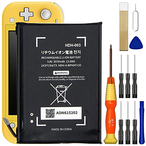 WUHAO Replacement HDH-003 Battery [2024 Upgraded] for Nintendo Switch Lite,Lite HDH-001 Original Replacement Battery with Adhesive Tape Tool Repair Kit