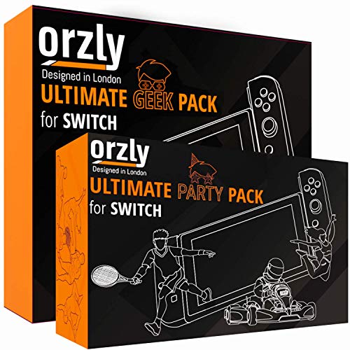 Orzly Ultimate Geek Pack and Ultimate Party Pack for Nintendo Switch - Bundle Pack