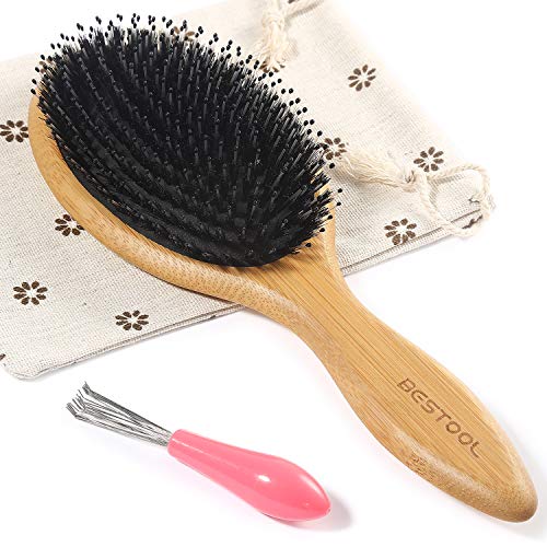 BESTOOL Hair Brushes for Women men Kid, Boar & Nylon Bristle Brush for Wet/Dry Hair Smoothing Massaging Detangling, Everyday Brush Enhance Shine & Health