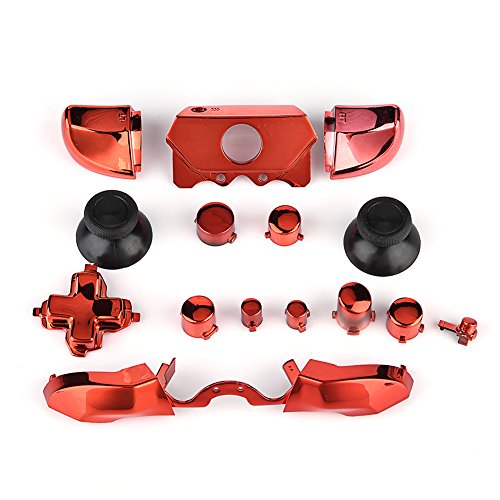 Eboxer Replacement Full Buttons Set for Xbox One, Analog Thumbsticks ABXY Buttons Dpad Triggers Buttons Replacement Kit for Xbox One Controller (Red)