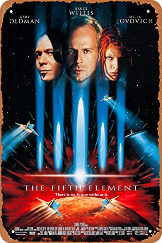Swrlzvzn The Fifth Element (1997) Classic Movie Posters Vintage Metal Tin Sign for Club Movie Wall Art Decoration 8x12 Inches