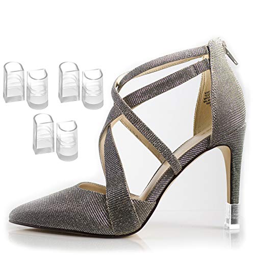 Heel Hunks Clear H2 11mm Heel Cap Protector Replacement Tips for High Heel Shoes and Stiletto - Anti-Slip and for Grass - (5 Pairs)