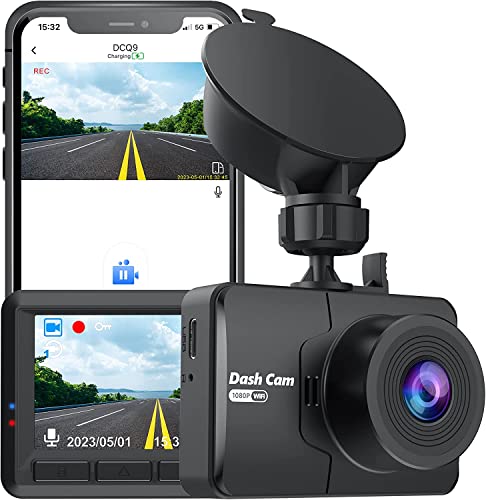 Dash Cam FHD 1080P Mini Dash Camera for Cars with WiFi, 2.45' IPS Screen, Night Vision, WDR, Loop Recording, G-Sensor Lock, 170°Wide Angle and Parking Monitor