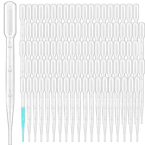 300PCS 3ML Plastic Transfer Pipettes,Disposable Graduated Transfer Pipettes Dropper for Essential Oil Mixture, Scientific Experiment, Make up Tool