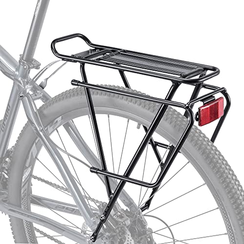 CXWXC Rear Bike Rack - Bike Cargo Rack for Disc Brake/Non-Disc Brake Mount - Bicycle Pannier Rack, Touring Carrier Rack fit 26”-29” and 700c