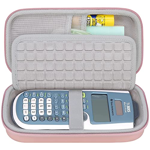 Canboc Carrying Case for Texas Instruments TI-30XS/ TI-36X Pro MultiView Scientific Calculator, Mesh Bag fit Cable, Batteries, Pens and Other Accessories, Rose Gold (Case Only)