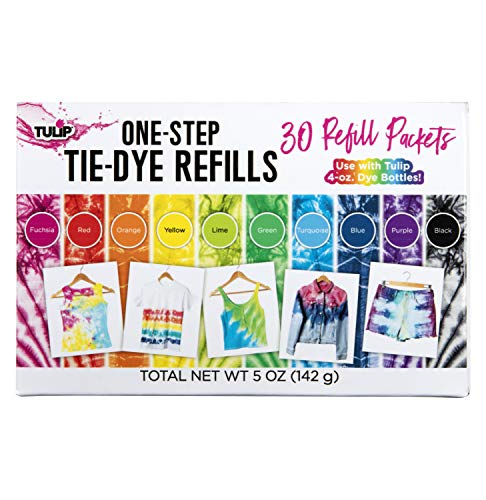 Tulip One-Step Tie-Dye Kit Refills, Rainbow Tie Dye, Multicolor, 30 Pack