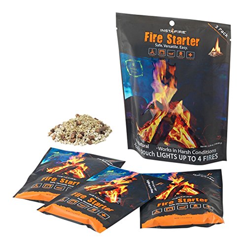(3 Packs) Insta-Fire Fire Starter Perfect for Camping, Emergencies, Hiking, Fishing, Boating, Fire Pits, Grilling, Survival, Preppers, Food Storage, Boiling Water (as Seen on Shark Tank!)