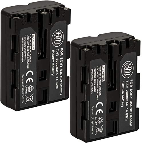 BM Premium 2 NP-FM500H Batteries for Sony Alpha a77II, a68, SLT-A57, A58, A65V, A77V, A99V, A200, A300, A350, A450, SLTA500, SLTA550, SLTA560, SLT-A580, SLT-A700, SLT-A850, SLT-A900 DSLR Camera
