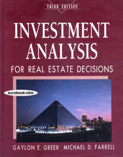 Investment Analysis for Real Estate Decisions