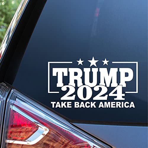 Sunset Graphics & Decals Trump 2024 Take Back America Car Decal Sticker | Cars Trucks Vans Walls Laptop | White | 7.5 inches | SGD000285