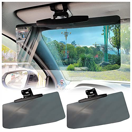 2Pcs Car Visor for Car (Upgraded Version to Block Harmful UV Rays) Adjustable Angle, Anti-Glare 12.6'' x 6'' Safe Driving Car Accessories Sun Visor Extender, Universal for Cars, Trucks, SUVs. (2Pcs)